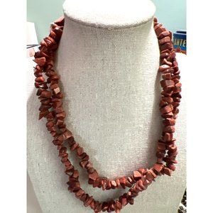 Genuine Goldstone Chip And Nugget Necklace -- 32"